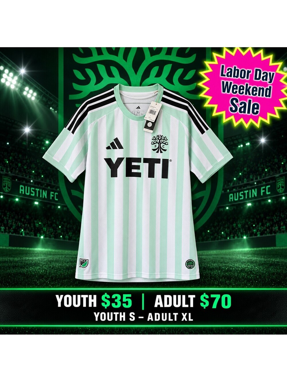 💚⚽ LABOR DAY WEEKEND AUSTIN FC JERSEY SALE! ⚽💚